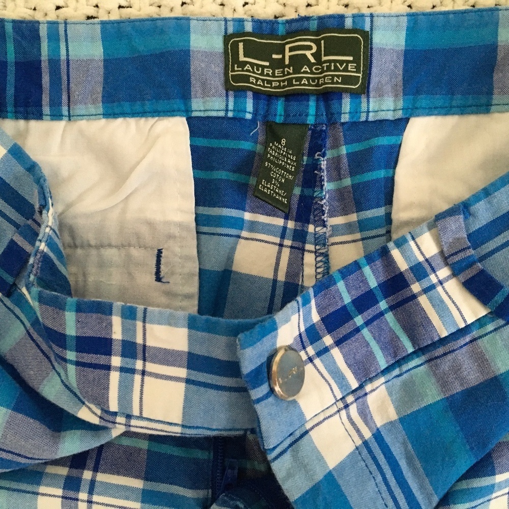 Ralph Lauren checkered Bermuda Golf Shorts woman size 8 - Picture 2 of 8